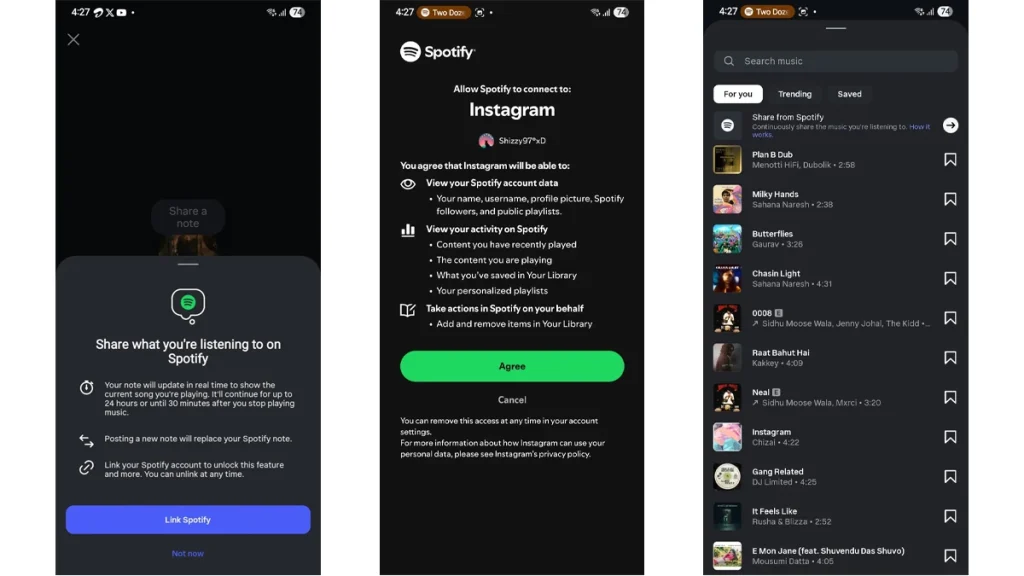 How to Share Spotify Music to your Instagram Notes