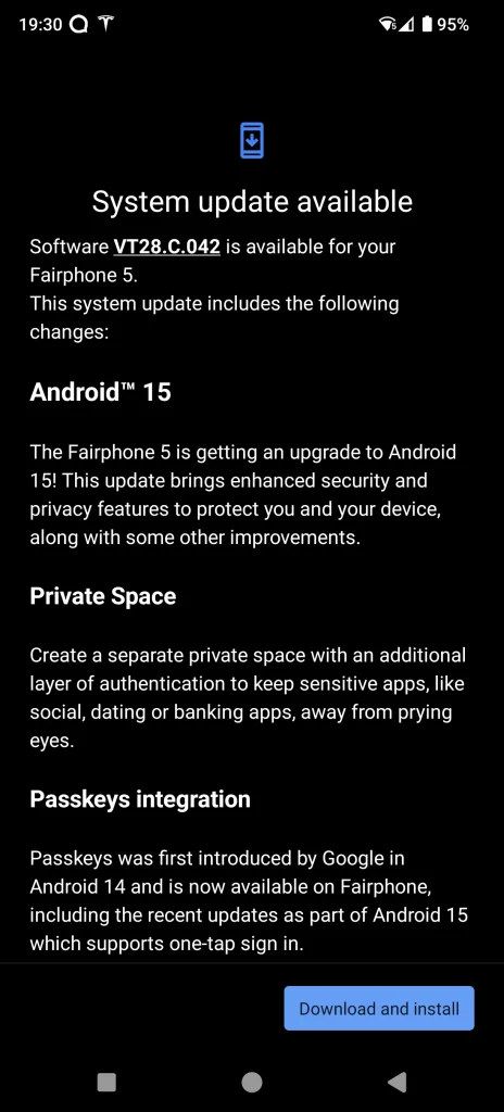 Android 15 for Fairphone 5