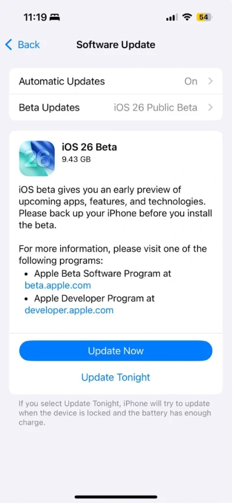 iOS 26 Public Beta