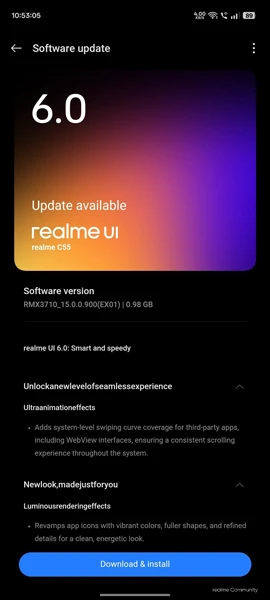 realme c55 android 15 update