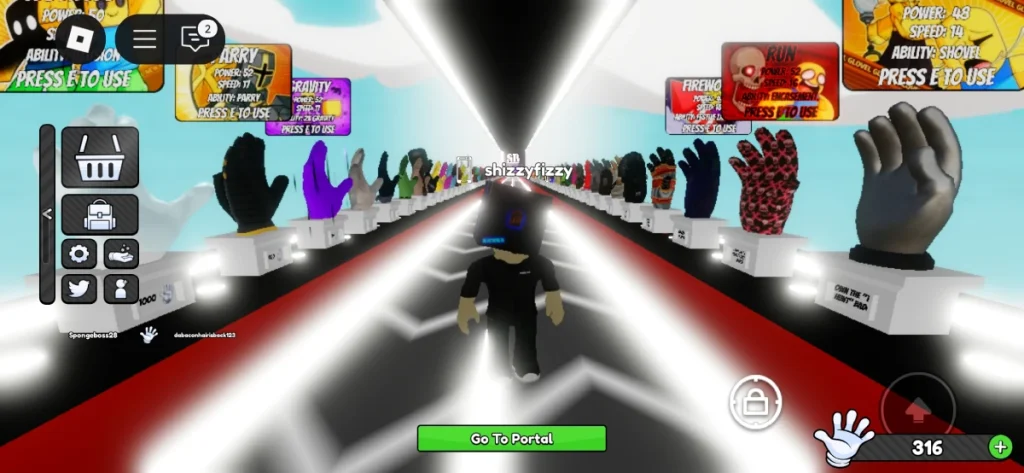 Glove stands in slap battles