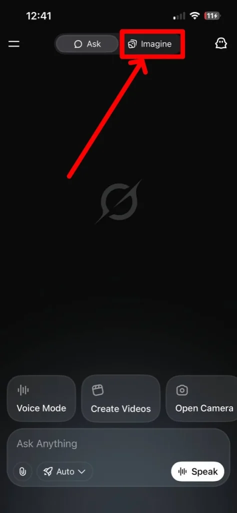 Grok ap iOS homepage