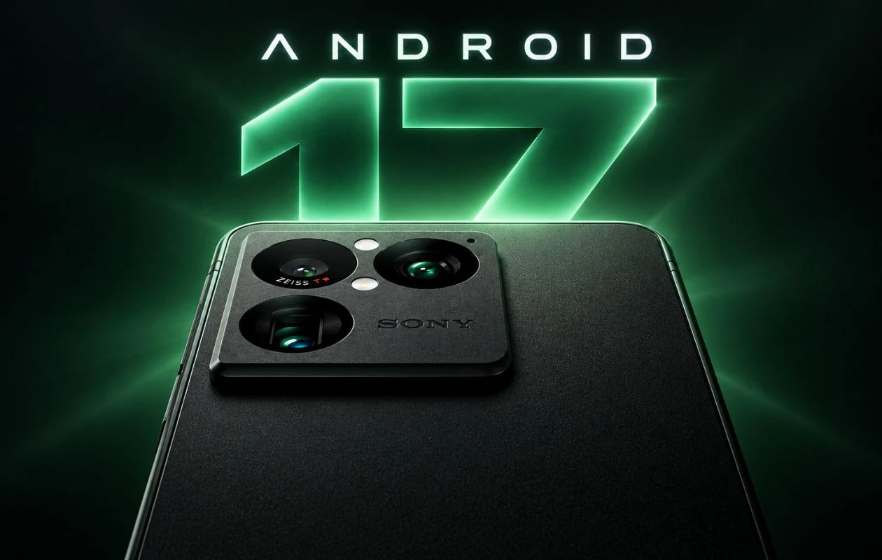 Tampilan antarmuka pengguna Sony Xperia 1 VIII setelah pembaruan Android 17